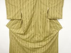 縞模様織出し手織り節紬着物